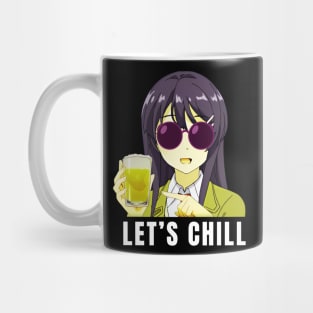 Let's Chill Cool Anime Girl Mug